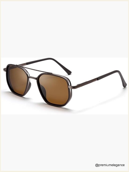 Polarized Aviator Sunglasses Square Metal Frame UV400 Driving Shades